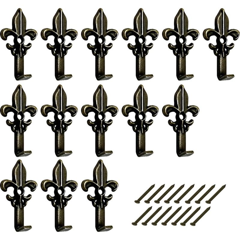 Bilderrahmen-aufhängesystem, Wandmontage, Set Mit 15 Lilienförmigen Bilderhaken Inklusive Nägeln, 3 Cm Haken Zum Aufhängen Von Bilderrahmen, Fotos Und Gemälden