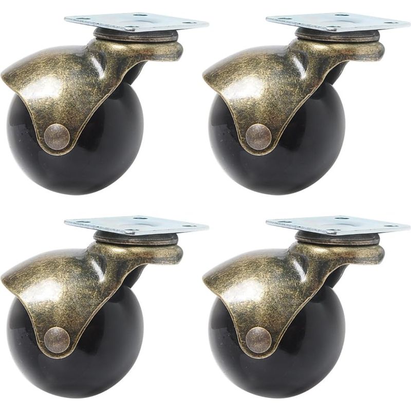 (2,0 Zoll, Kugellagerrollen) Satz Mit 4 Kugellagerrollen, 360°-lenkrollen, Radkappen, Vintage-bronze