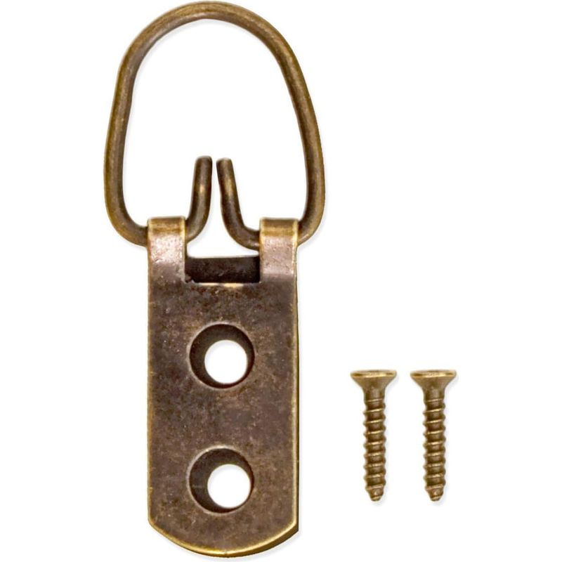 Set Mit 20 Bilderhaken Im Retro-stil Mit Ösen Und Schrauben Aus Bronzefarbenem Kupfer.