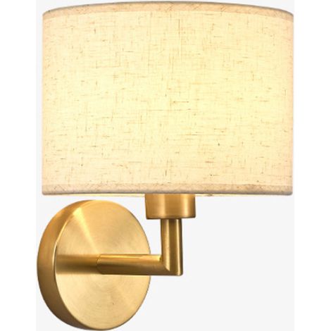 Dimmbare Wandleuchte Für Den Innenbereich, Goldene Wandlampe Mit Beigefarbenem Leinenschirm, Schwenkbare Nachttischleuchte Für Schlaf-/wohnzimmer, Warmes Licht, 7 W