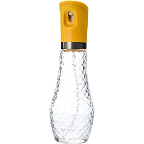 Speiseöl-sprühflasche Aus Glas Und Edelstahl, 250 Ml, Gelbe Olivenöl-sprühflasche, Wiederverwendbarer Spender Für Küche, Grill Und Heißluftfritteuse, Haushaltsaccessoire