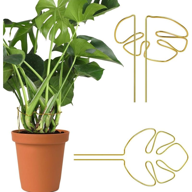 Set Mit 2 Monstera-pflanzenstützen, Kletterpflanzenstützen, Vielseitigen Stammstützen, Pflanzenständern Mit Einzigartigem Blattdesign Für Zimmerpflanzen