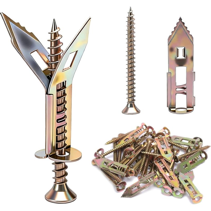 20-teiliges Gipskartonschrauben-set – M1230 Mm, Placo-dübel Für Montagesets An Trockenbauwänden, Fest Installierten Möbeln, Heimwerkerprojekten, Stabile Befestigung Ohne Bohren