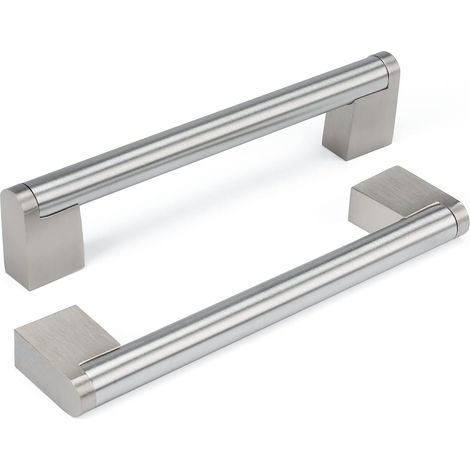 Set Mit 10 Möbelgriffen Aus Gebürstetem Nickel-edelstahl – 128 Mm Lochabstand – 149 Mm Länge – Elegantes Design Für Küche Und Bad