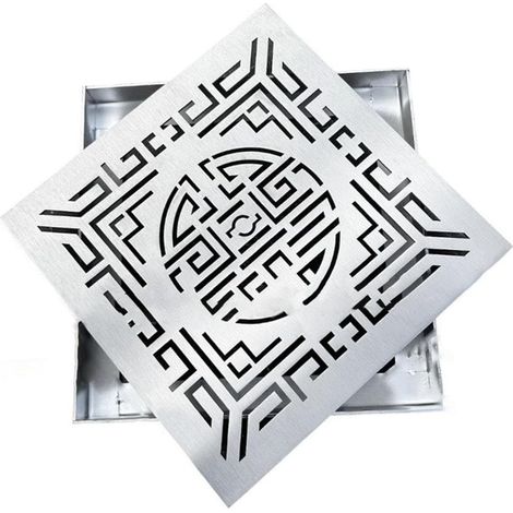 Bodenablauf Aus Edelstahl, Ablaufrost Aus Edelstahl, Abdeckung Für Den Außenablauf, Regenwasserrinnenrost (200 X 200 X 25 Mm)