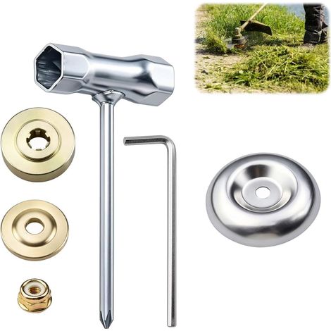 6-teiliges Universal-freischneiderkopf-set Mit Klingenmutter, Box Und Metallbürste Für Rasenmäher- Und Trimmerzubehör