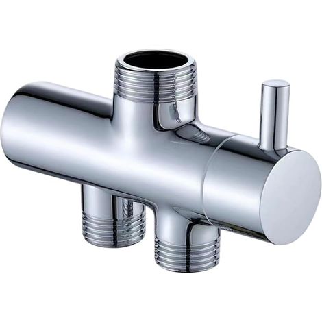 Duschumstellventil, 2-wege-wandumsteller Aus Chrom-kupfer, Brauseknopf Oben, 4/6-fach Geteilter Wasserauslassschalter (chrom)