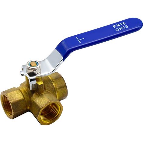 – Dreiwegeventil Aus Messing – Innengewinde (t-bohrung) – 1/2"-eingangsgewinde – 1/2"-ausgangsgewinde – Für Wasser, Öl Und Dampf