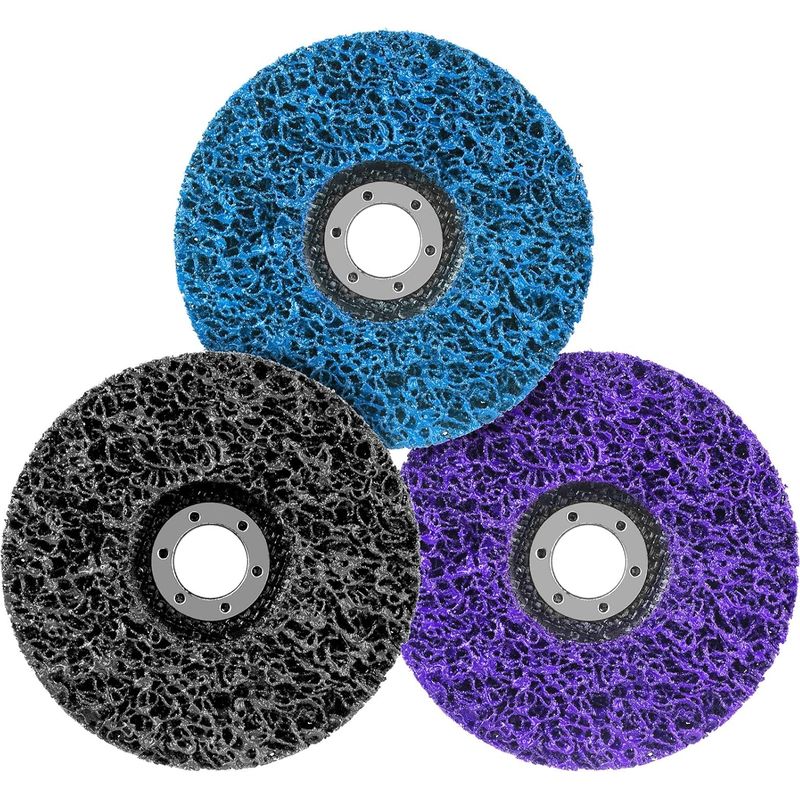 Set Mit 3 Csd-scheiben – 125 Mm – Reinigungsscheiben – Grobe Reinigungsscheibe – Nylon-tuchscheibe – Farbentfernung Für Winkelschleifer