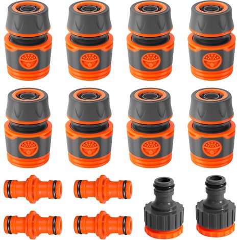 14-teiliges Gartenschlauch-anschlussset, 13 Mm (1/2") Gartenschlauchanschluss Mit 2-in-1 Schlauchstecker Und Wasserhahnanschluss