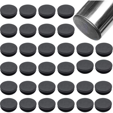 Schwarze Kunststoff-endkappen Für Rundrohre, 32 Stück, 19 Mm Stuhlbeinkappen, Gummi-rohrendkappen Für Stahlrohre, Stühle, Möbel, Metallstützen (19 Mm)