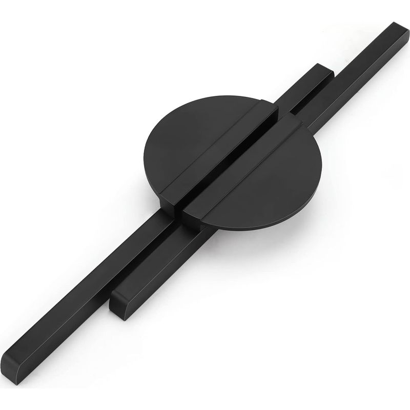 Set Mit 2 Schwarzen Möbelgriffen – 128 Mm Lochabstand – Aluminiumlegierung – 230 Mm Länge – Halbkreisform – M4-schrauben Im Lieferumfang Enthalten