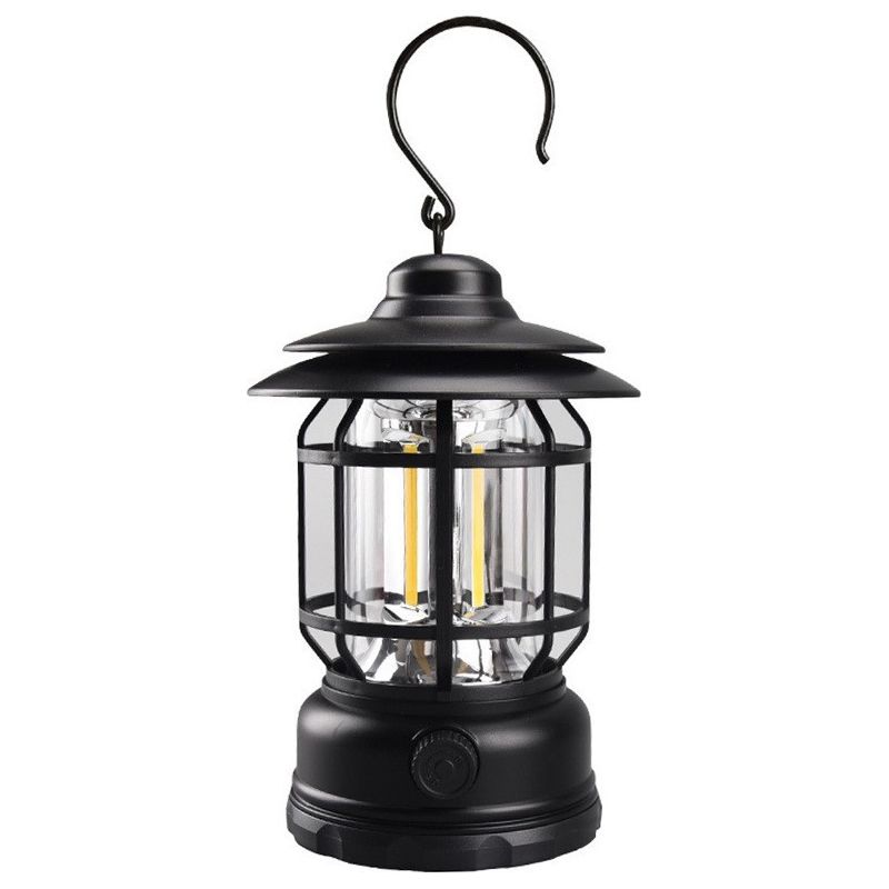 Vintage Led-campinglaterne, 1000 Lm, Solarbetrieben Und Per Usb Aufladbar, Cob, Tragbar, Wasserabweisend, Notfall-taschenlampe Mit Aufhängehaken Für Den Outdoor-einsatz, Zelt, [c