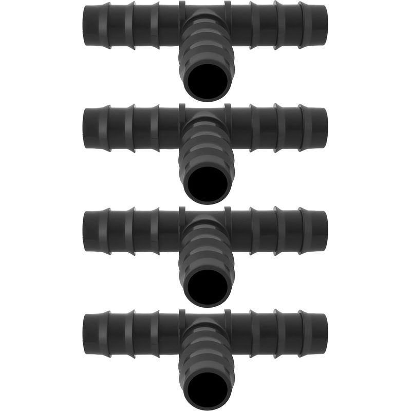 Schwarze T-stücke Aus Kunststoff (4 Stück) Für Tropfbewässerungsschläuche, Gartenarmaturen Für 20-mm-tropfbewässerungssysteme