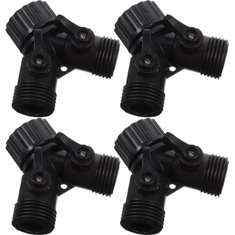 Verstellbare Y-förmige Adapter Für Gartenschläuche, 4 Stück, Schnellanschluss-doppelabsperrventil Aus Kunststoff, Wasserhahnanschluss