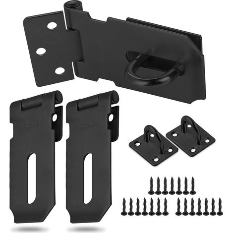 3-teiliges Vorhängeschloss-set Mit Schrauben, Türschloss Aus Edelstahl, Riegel Für Schrank, Schublade, Garagentor, Gartentor, Werkzeugteil (schwarz (kleine Größe))