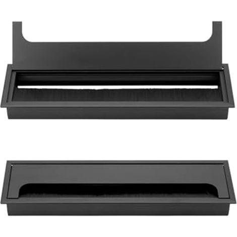 Set Aus 2 Rechteckigen Kabelmanagementboxen, Kabeldurchführungsabdeckungen Für Den Schreibtisch Zur Kabelorganisation, Aluminiumlegierung Mit Klappdeckel