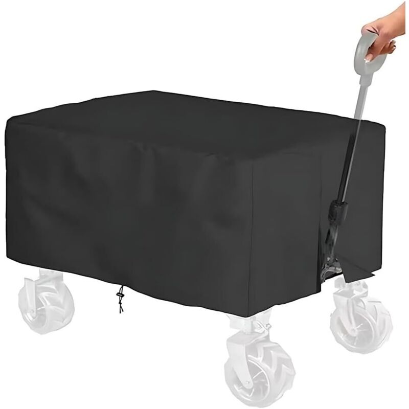 Faltbare Handwagenabdeckung, Gartenwagenabdeckung, Mehrzweckabdeckung Aus Oxford-gewebe - Wasserdicht, Winddicht - Schwarz (97 X 61 X 56 Cm)