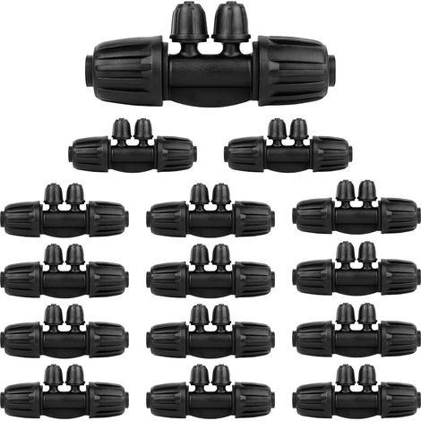 Packung Mit 15 Tropfbewässerungssets (1/2 Zoll Bis 1/4 Zoll) Für 16-mm-bewässerungsschläuche, Gartenschlauchverbinder (4-fach)