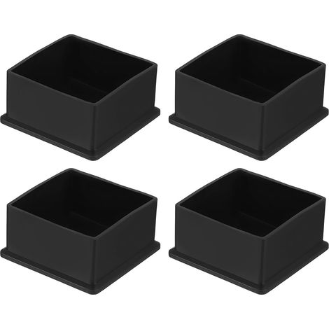 4-teiliges Set Quadratischer Pvc-stuhlbeinkappen, 60 Mm X 60 Mm Außendurchmesser, Schwarz, Bodenschoner Für Tisch- Und Möbelbeine, Möbelbeinkappen