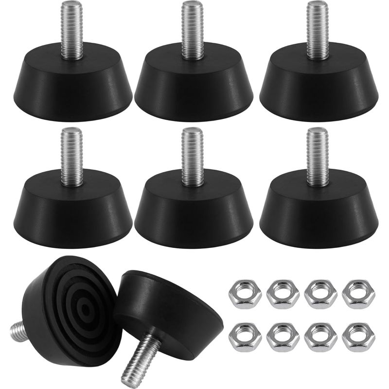 Set Mit 8 Verstellbaren Nivellierfüßen, Gummifüßen Zum Einschrauben, Gewinde M6 X 32,3 Mm, Inklusive 8 Muttern, Reduziert Geräusche Und Kratzer, Für Möbel, Schränke, Stühle, Tische Und Glasflächen