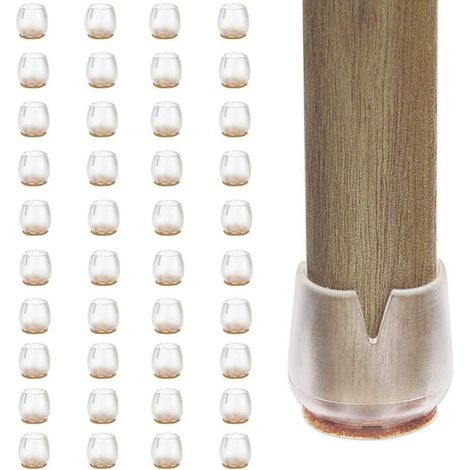 Filzfüße 40 Stück 12-16 Mm Silikon Für Möbel/möbel - Kratzfeste Spitzen - Stuhlgleiter Zum Schutz Des Bodens (transparent - 40 Stück, Rund Xs (12-16 Mm))