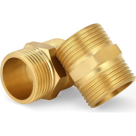 25-mm-doppelnippel Aus Messing (außengewinde), Zweiteiliger Doppelsechskantnippel, Für Duschschlauch, Druckminderer, Sicherheitsbaugruppe Für Warmwasserbereiter, Heizkörper