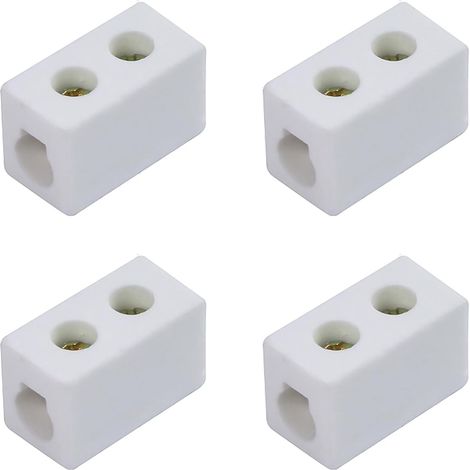Einseitiger Keramik-klemmenblock, 30a 250v Hochtemperatur-porzellankeramik-steckverbinder Mit 6mm Eintrittsöffnung Für Elektrische Kabel Und Verschiedene Verdrahtungssituationen (4 Stück)