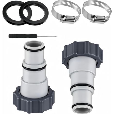 Schwimmbadschlauchverbinder, Schwimmbadschlauchadapter 32-38, Schwimmbadpumpenverbinder Für Gewindefiltrationspumpen Und Soleanlagen (7-teilig)