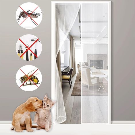 Moskitonetz Für Türen Und Fenster, 110 X 210 Cm, Magnetischer Fliegengittervorhang, Maßgefertigter Moskitonetz-türvorhang, Weiß