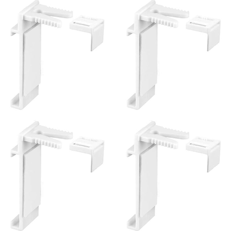 Set Mit 4 Rollo-klemmhalterungen – Verstellbar Von 1,6 Bis 2,2 Cm – Bohrfreie Montage – Hohe Haftkraft