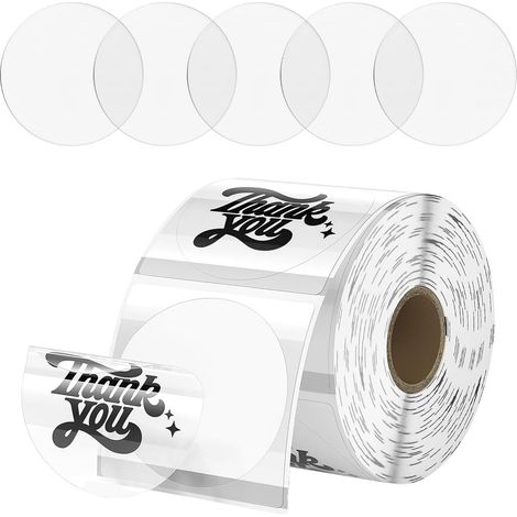 2-teiliges Holografisches Thermoetiketten-set, Runde Thermoetiketten, Mehrzweck-thermodruckeretiketten, Thermoetikettenpapier Für Logos, Codes (weiß, 400 Stück, 50 X 50 Mm)
