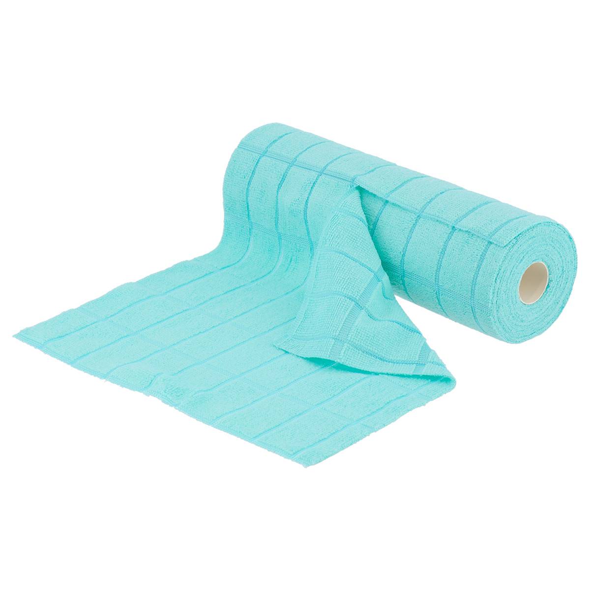 Rolle Mit 30 Mikrofasertüchern Mit Karomuster, 30 × 30 Cm – Aqua - Tendance