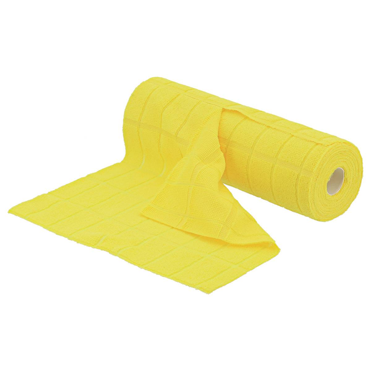 Rolle Mit 30 Mikrofasertüchern Mit Karomuster, 30 × 30 Cm – Gelb - Tendance