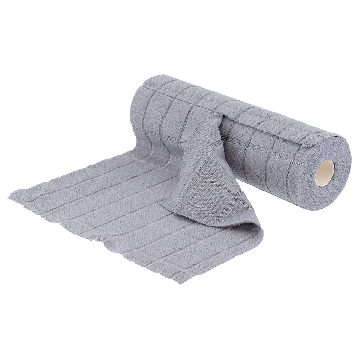 Rolle Mit 30 Mikrofasertüchern Mit Karomuster, 30 × 30 Cm – Grau - Tendance