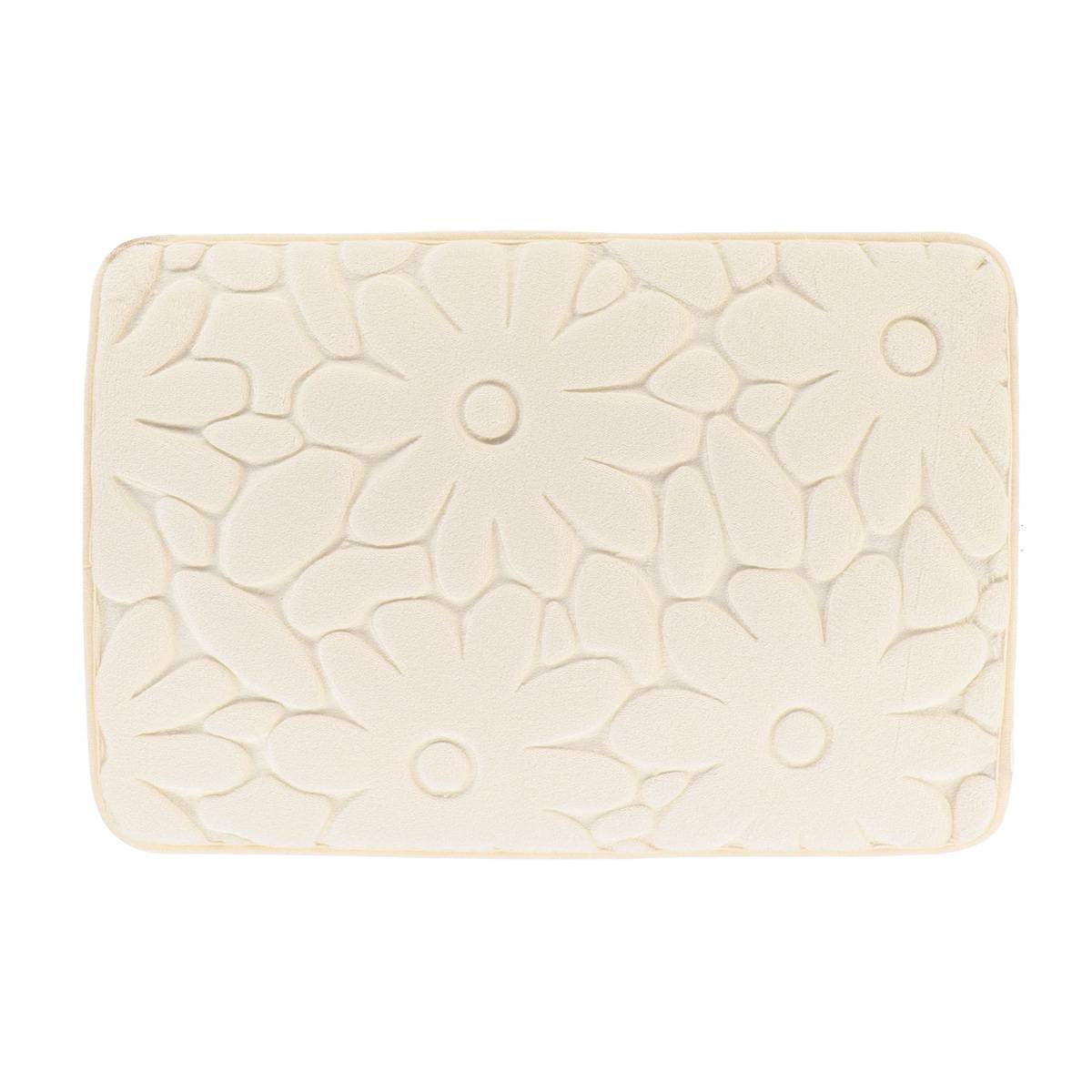 Flower Power-teppich Aus Mikrofaser, 40 X 60 Cm – Elfenbein - Tendance