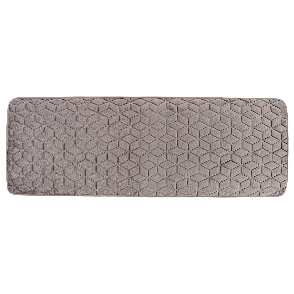 Teppich Mit Geometrischem Muster Aus Mikrofaser, 40 X 120 Cm – Hellgrau - Tendance