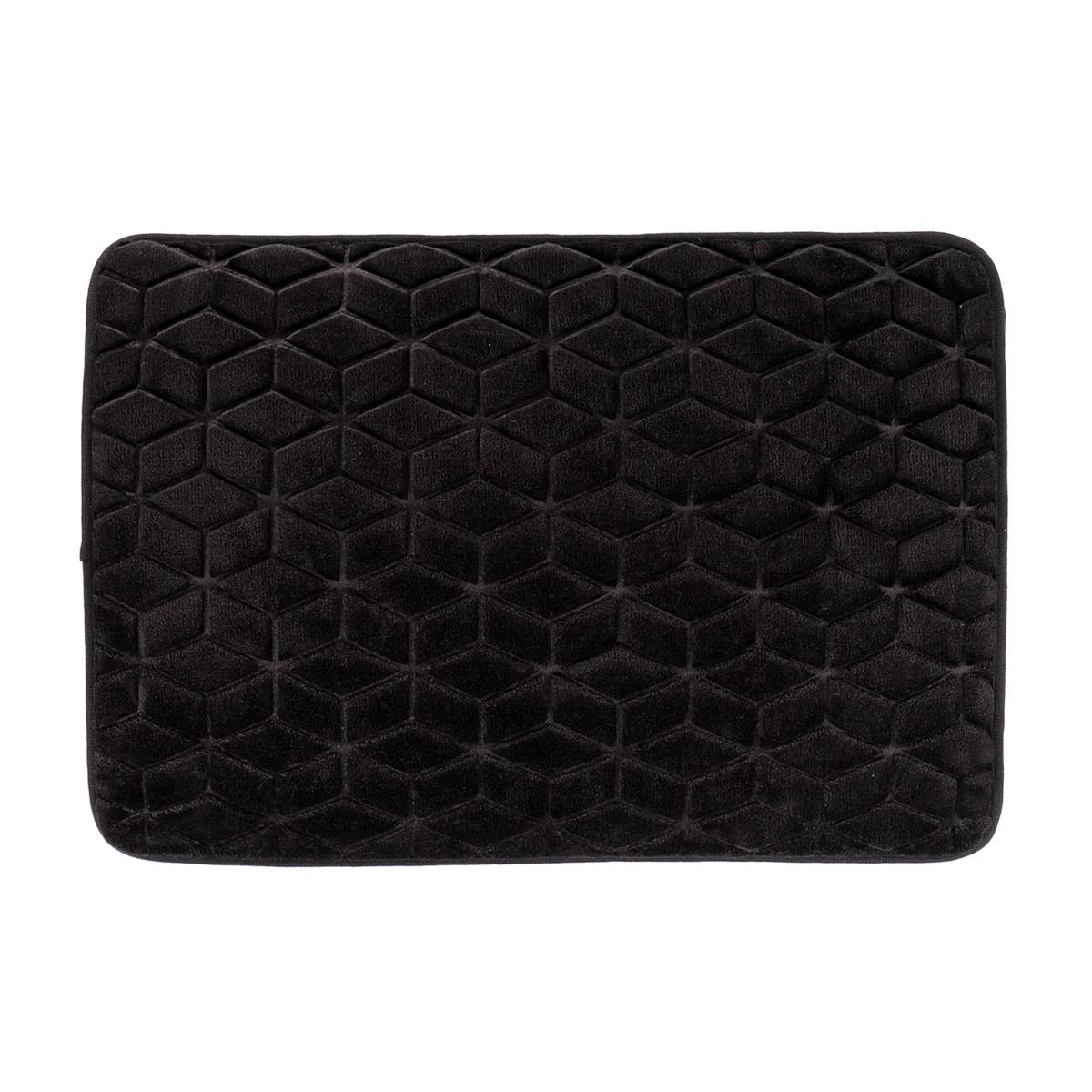 Teppich Mit Geometrischem Muster Aus Mikrofaser, 40 X 60 Cm – Schwarz - Tendance