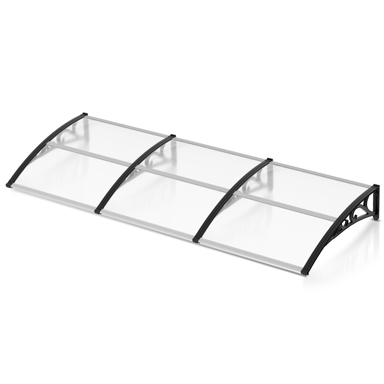 Tolletour Haustürvordach 300 X 100 Cm, Pultbogen Aus Transparentem Polycarbonat, Abs-tragarme, 3-teilig