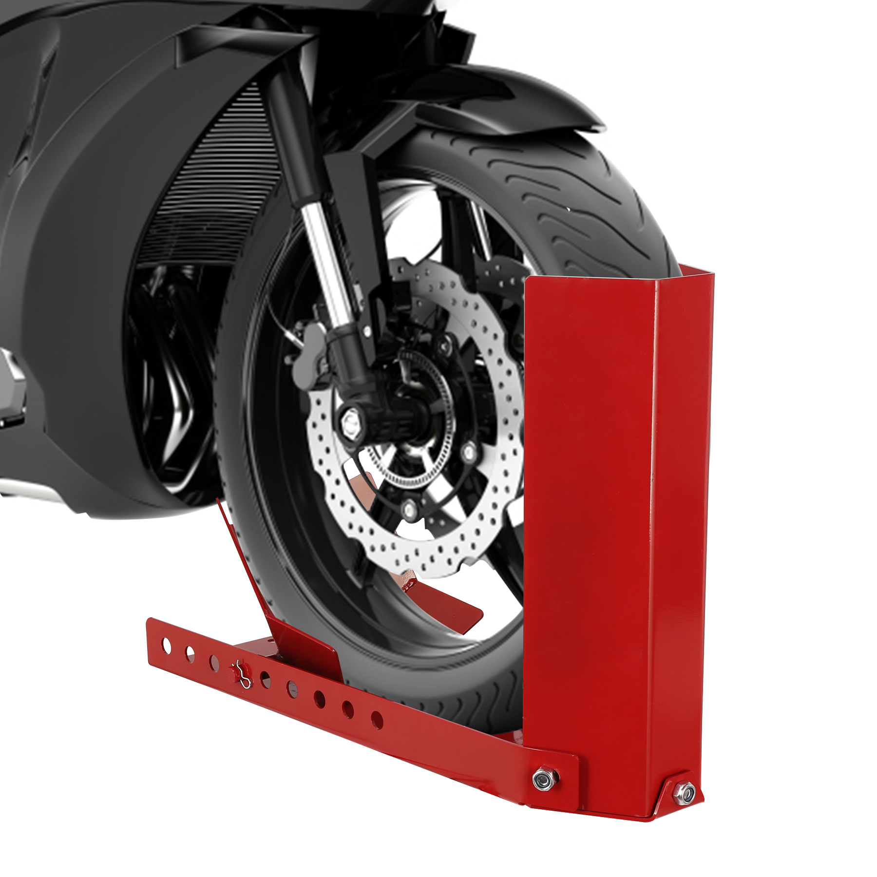 Tolletour Motorradständer Vorderradhalter Aus Stahl, Radfixierung 8–24 Zoll, Breite 60–145 Mm, Rot