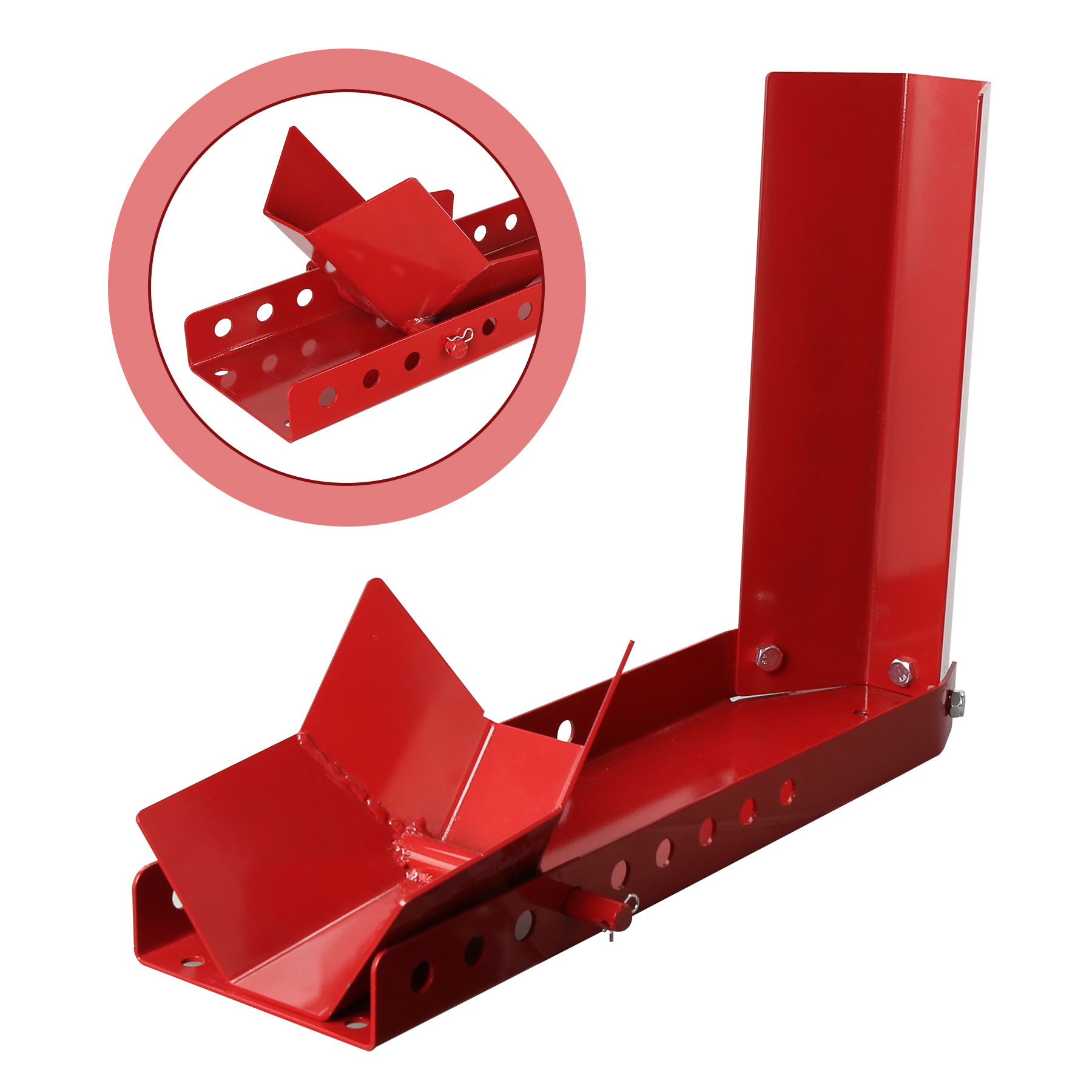 Tolletour Motorradständer Radklemme Vorne, Robuste Stahlkonstruktion, 8–24 Zoll, 60–145 Mm, Farbe Rot