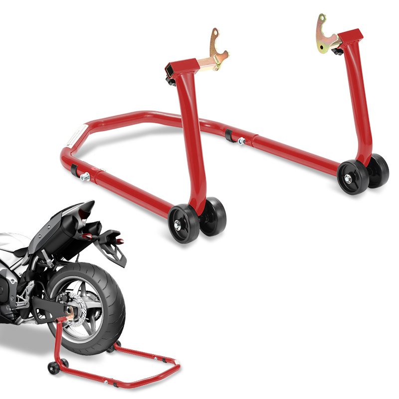 Tolletour Motorradständer Hinterradheber, U-förmiger Werkstattständer, Verstellbar 30–40 Cm, Rot