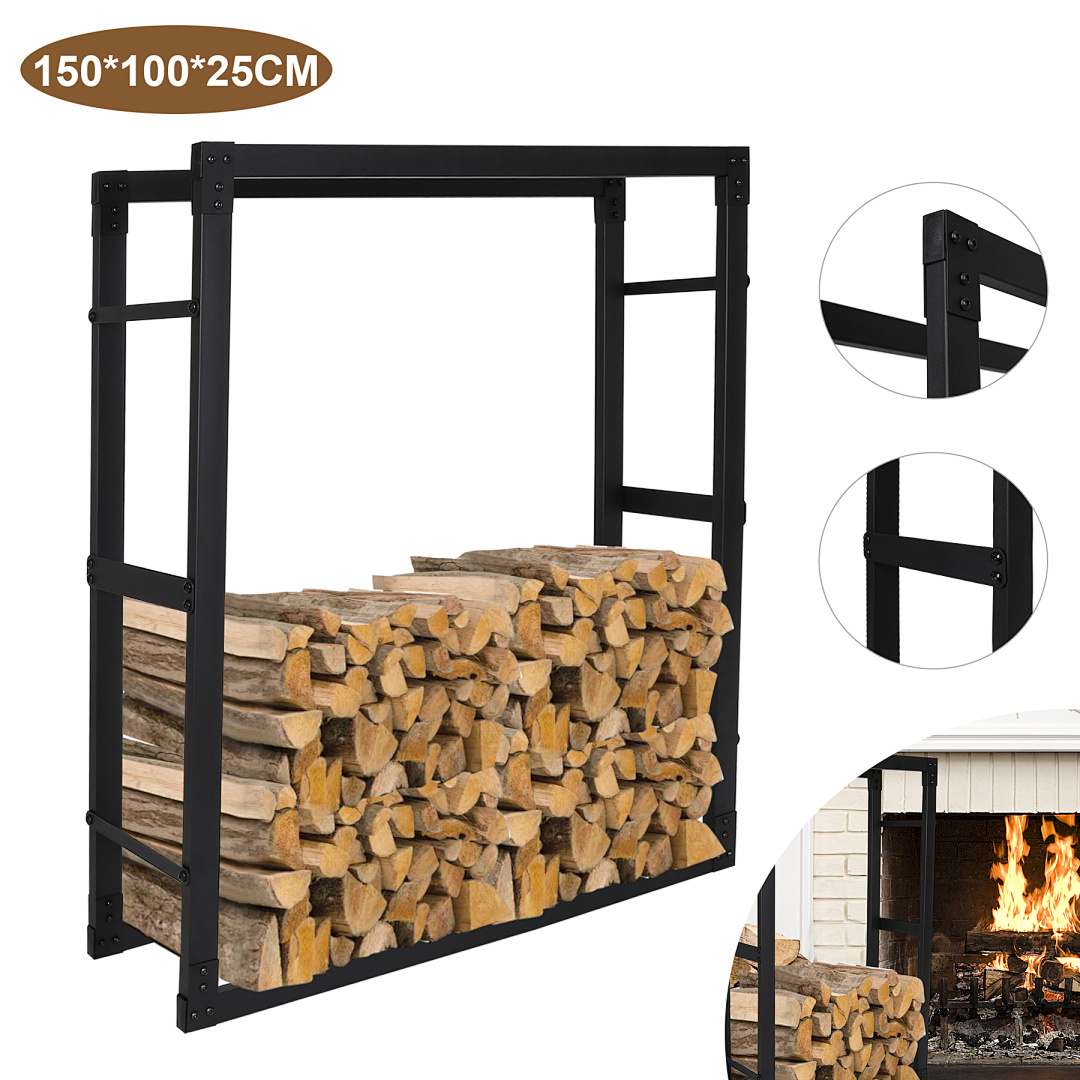 Tolletour Kaminholzregal Brennholzständer 15010025cm Wetterfestem Metall Brennholz Brennholzregal