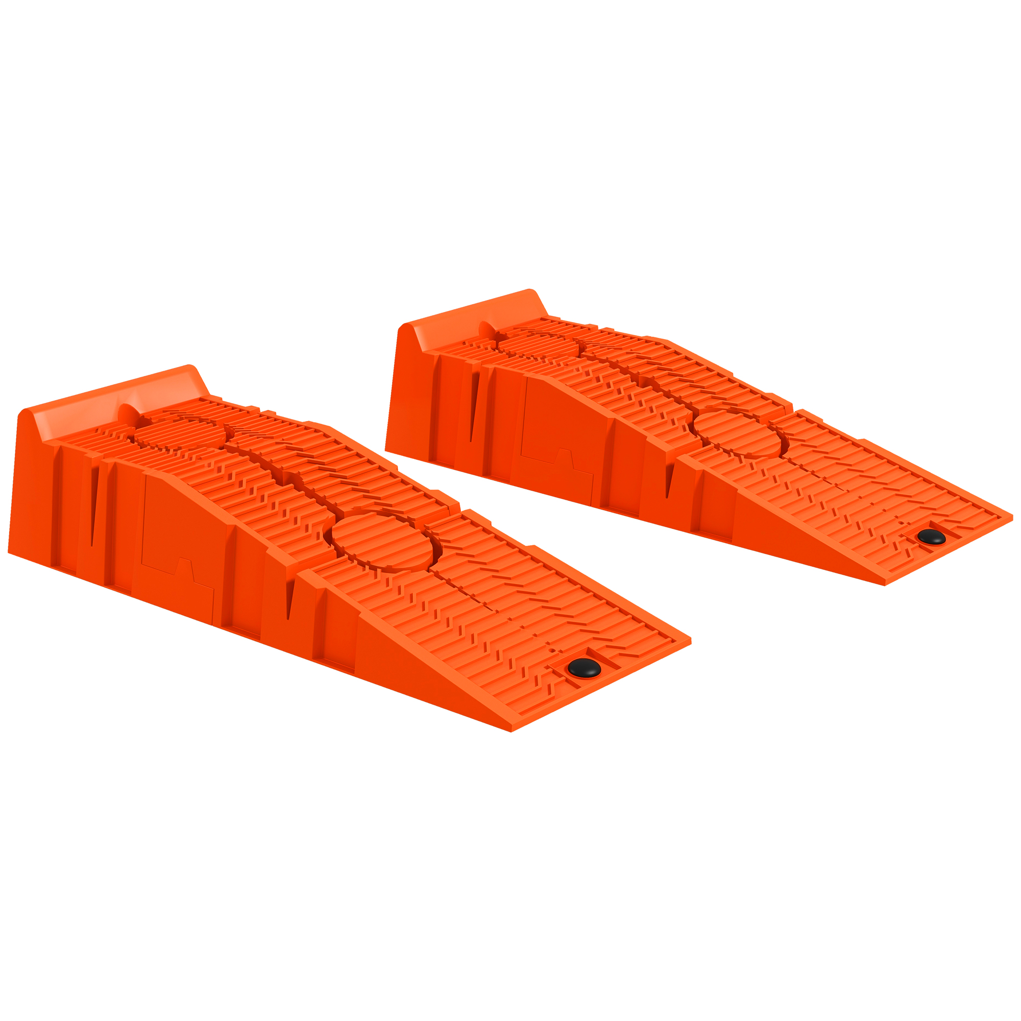 Set Mit 2 Kunststoff-autoauffahrrampen, Maximale Traglast 5 Tonnen, 91 X 30 X 21 Cm, Orange