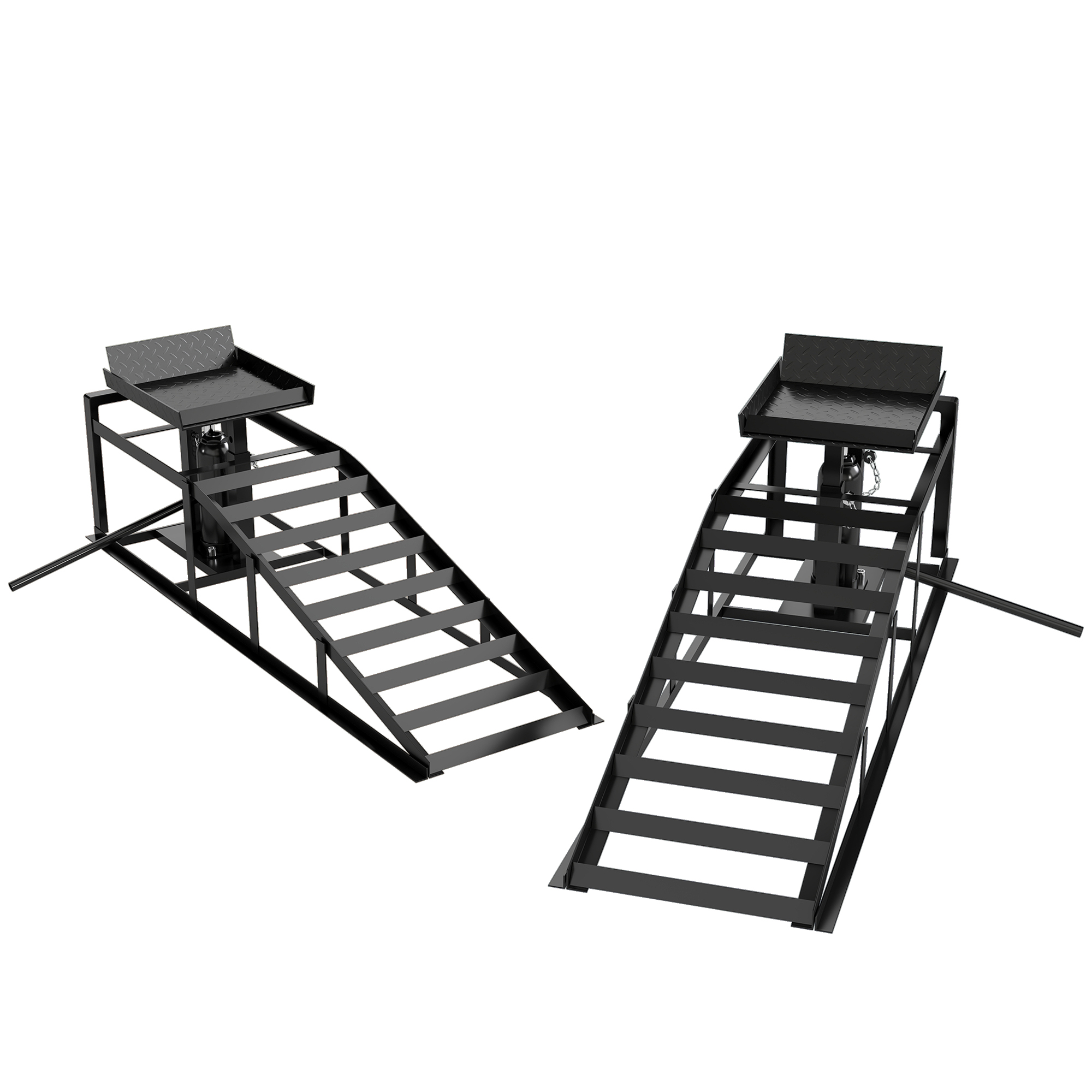 2 Hydraulische Autoauffahrrampen, 3 Tonnen Tragkraft, 23–32,5 Cm Höhe, Schwarz