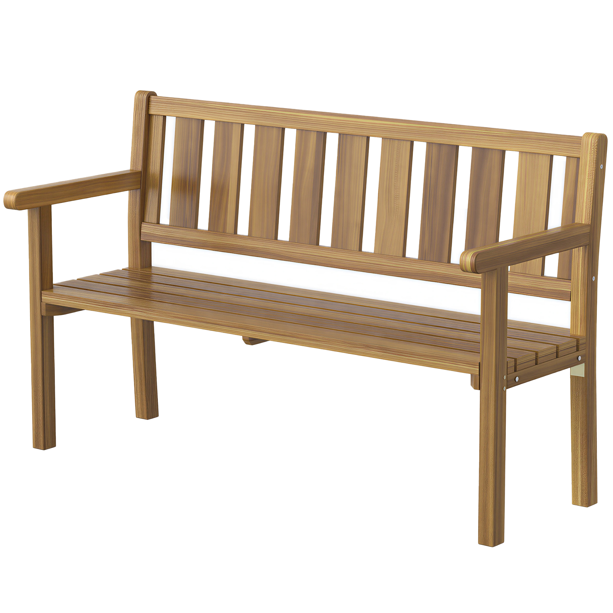 Zweisitzer-gartenbank Aus Tannenholz Mit Lattenrost, 150 X 57 X 93 Cm, Teakfarbe