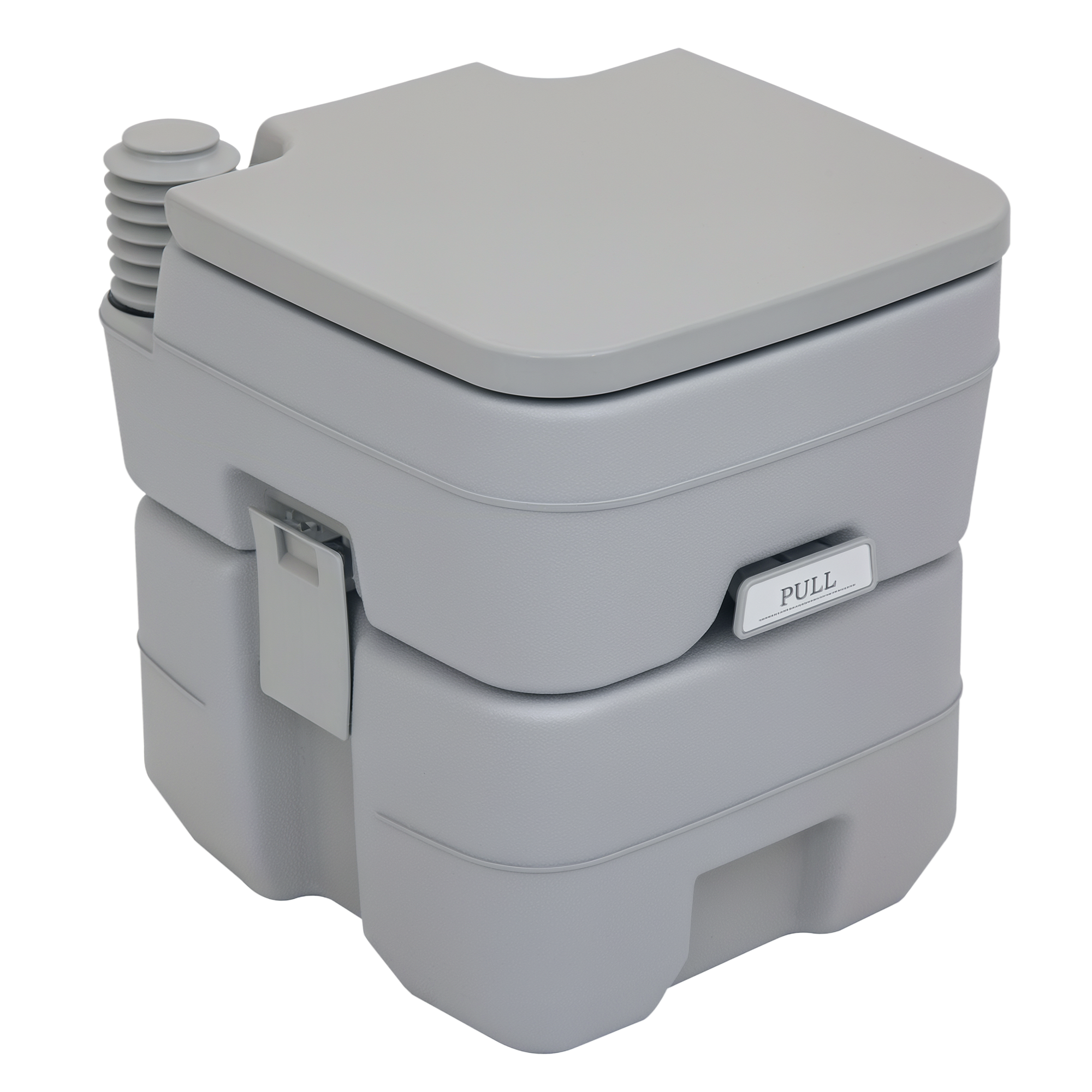 Tragbare Campingtoilette (20 L) Mit Spülung Und Abwassertank, 35,5 X 41 X 42,5 Cm, Kunststoff, Grau
