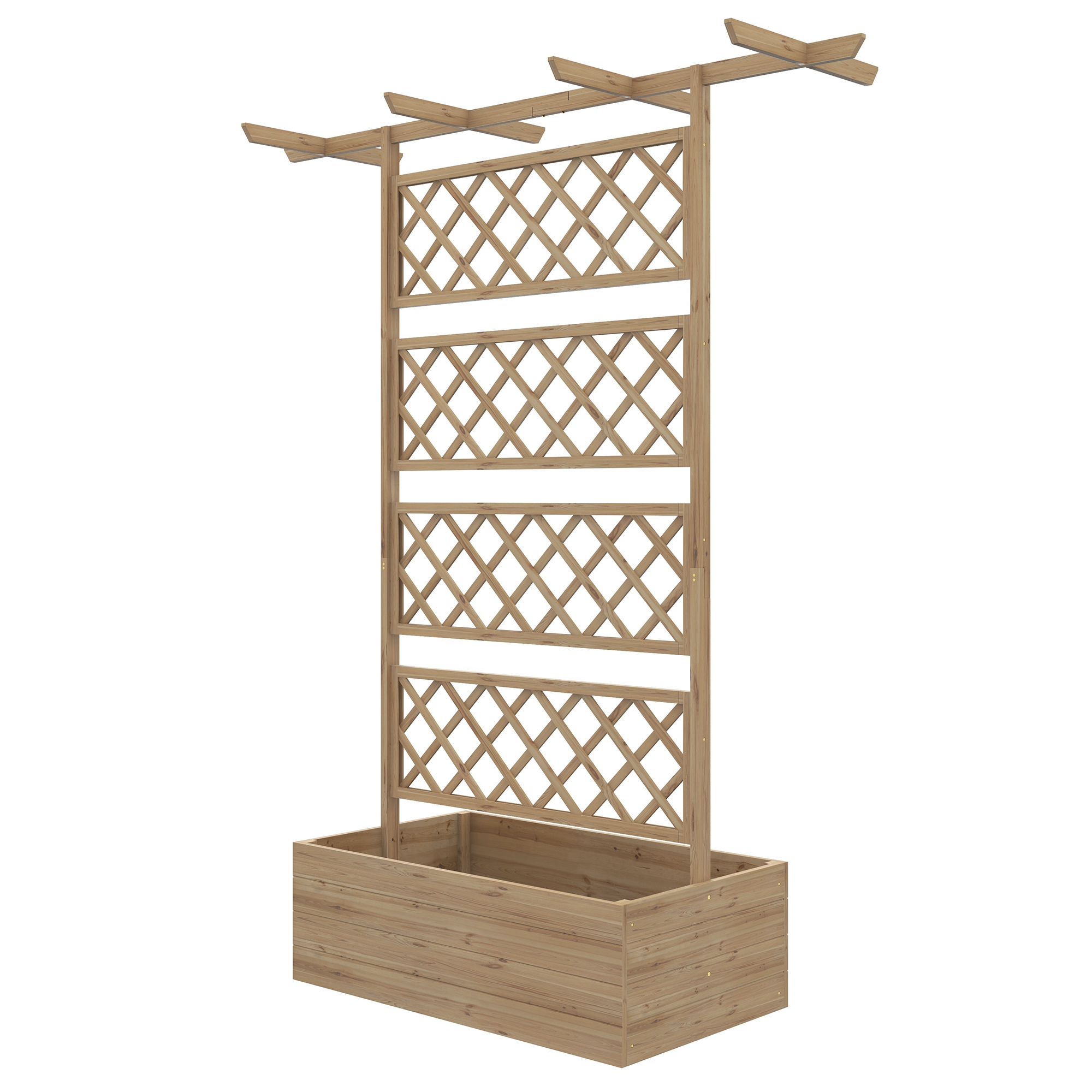 Gemüsegarten Mit Rankgitter Und Pergola Für Kletterpflanzen, Unten Offen, 160 X 55 X 183 Cm, Naturholz