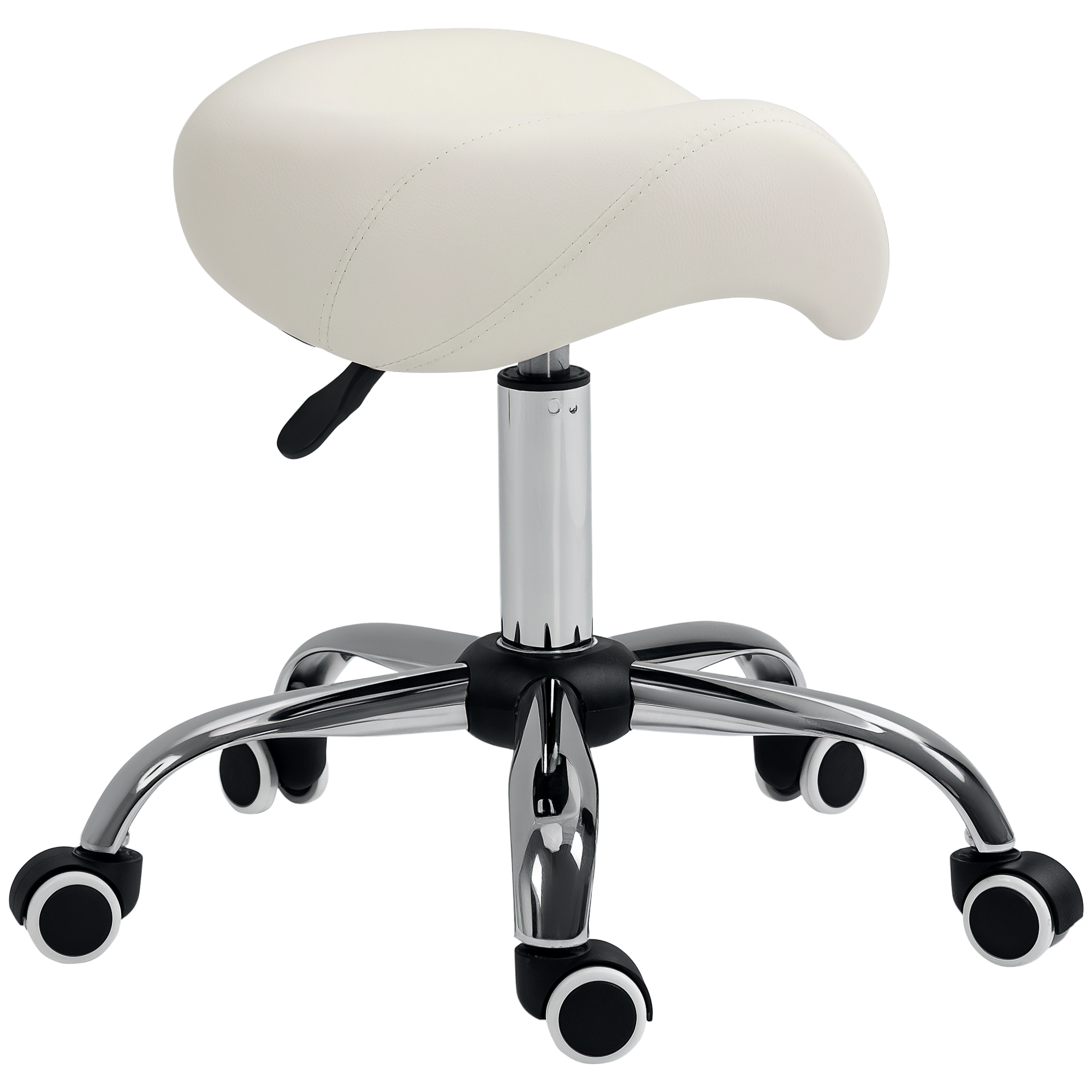 Höhenverstellbarer Rollhocker Für Friseur- Und Tattoo-studios, 52 X 53 X 49–61 Cm, Beige