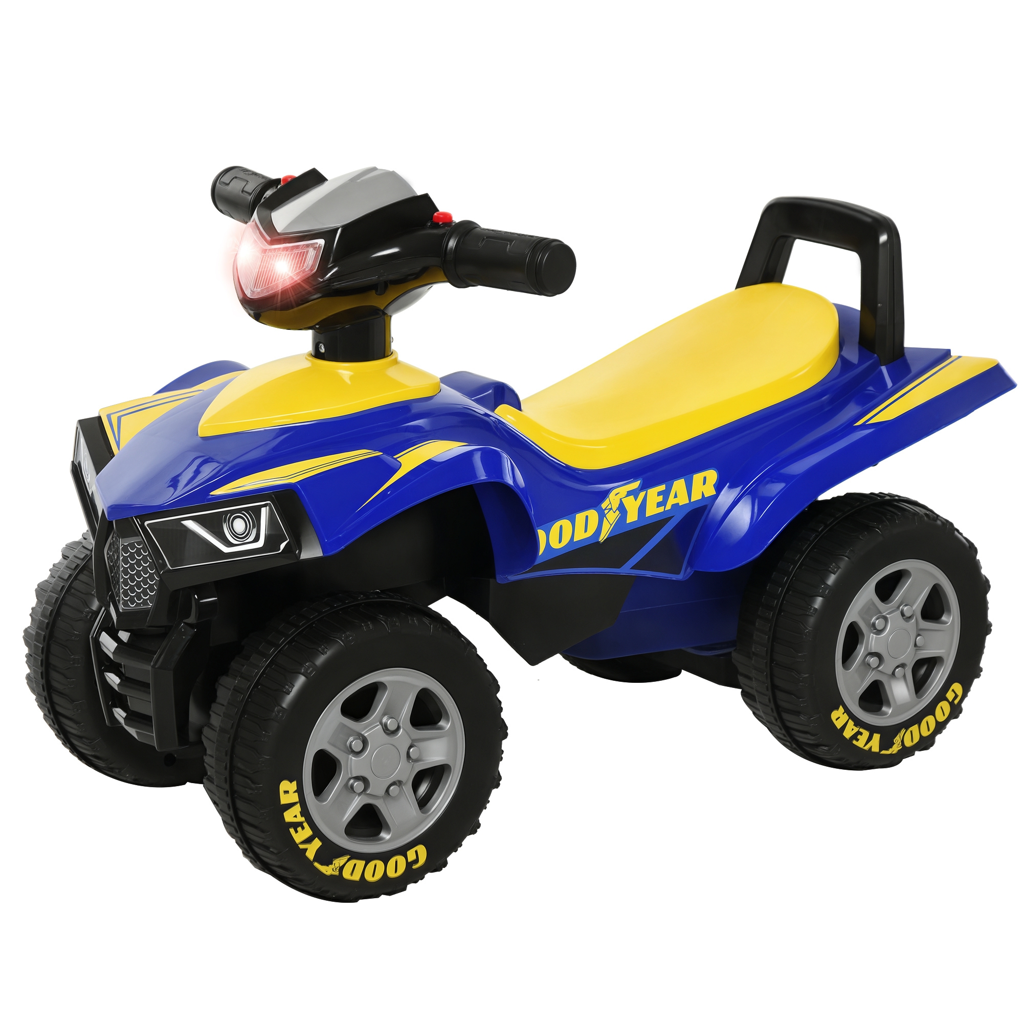 Lizenziertes Goodyear Elektroquad Für Kinder Von 18 Bis 36 Monaten, Mit Scheinwerfern, Hupe Und Geheimfach, 60 X 31 X 42 Cm, Blau